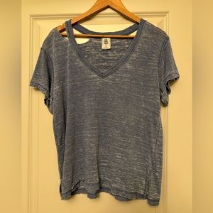 Free People We The Free White T; distressed style; EUC
